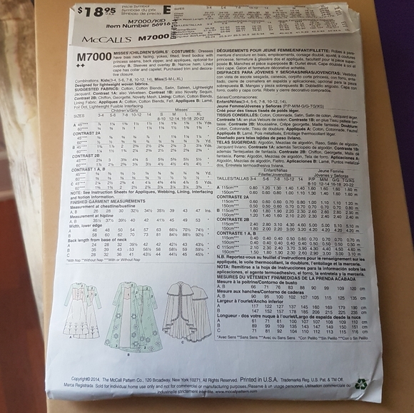 🦃Sale New Uncut Childs Frozen costume pattern - Picture 2 of 3